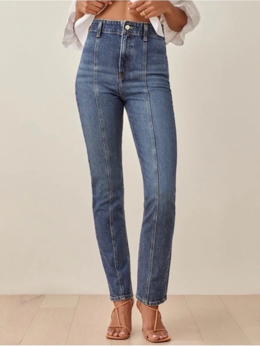 Reformation High-Rise Straight Leg Jeans - Blue
